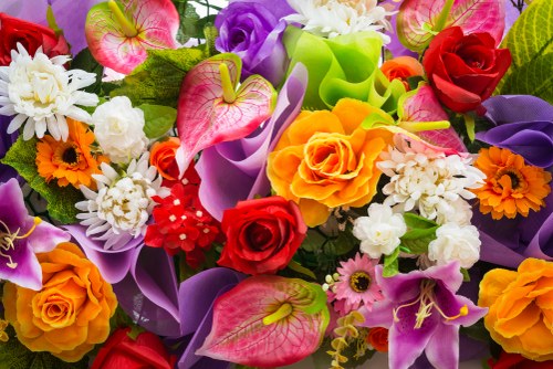 A vibrant bouquet of assorted flowers ready for delivery